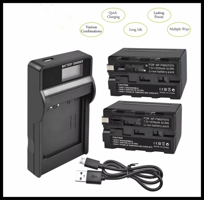 Комплект. Батерии np-f 960. 8700 mAh. Батерия Sony. Камера. Осветление