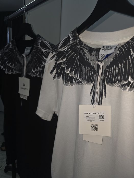 Tricou Marcelo burlon  alb negru Eyewear