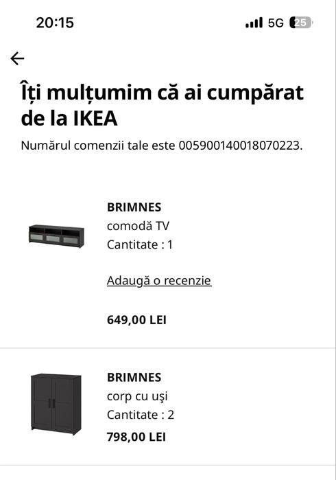 Vand mobila ikea neagra