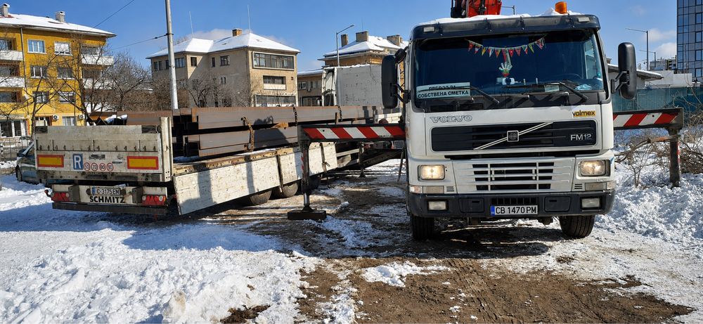 Бордови камион с кран под наем Volvo FM12 380
