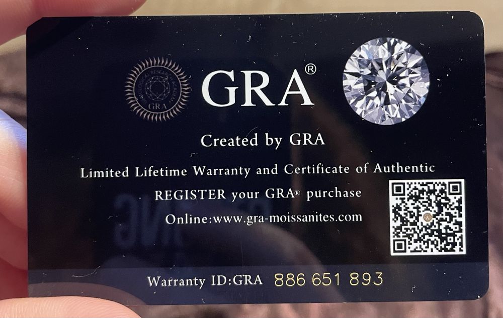 Diamant Moissanite, VVS1, certificat