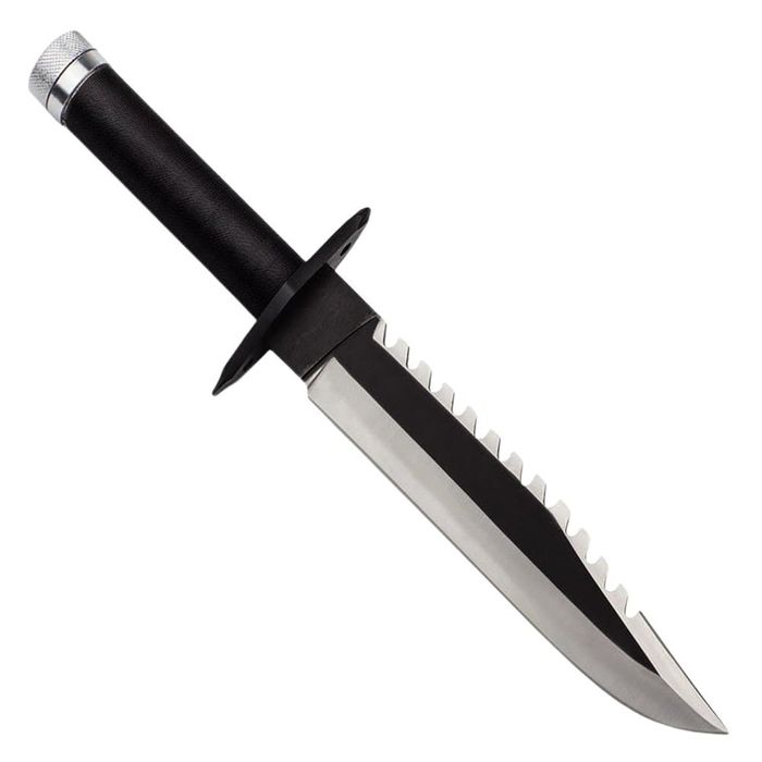 Cutit vanatoare IdeallStore®, First Blood, negru, 35 cm, teaca inclusa