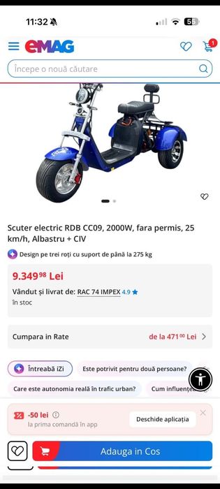 Vând scuter electric