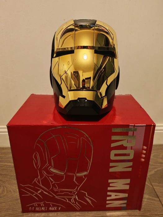 Casca electrica Iron Man MK5 1:1 PREȚ PROMO,telecomanda,comanda vocala