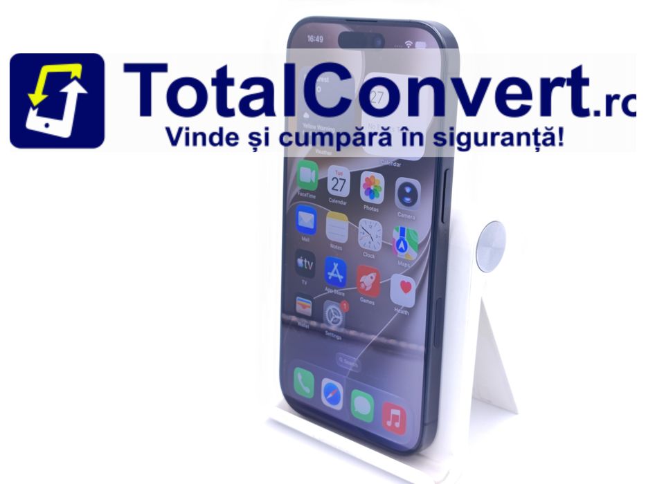 Apple iPhone 16 Pro 128GB Black Titanium, Garantie 24 luni | #D97274