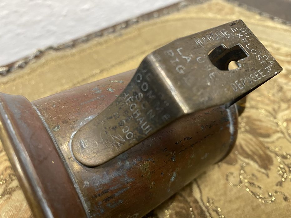 Френска газена лампа от месинг 1890–1910 Франция