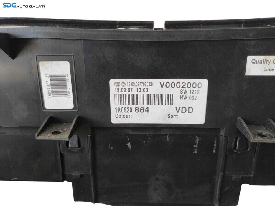 Ceas Ceasuri Cluster Instrumente Bord EUROPA Volkswagen Golf 5 1.4 Benzina BUD 2004 - 2008 Cod 1K0920864 [L5567] [L5568]