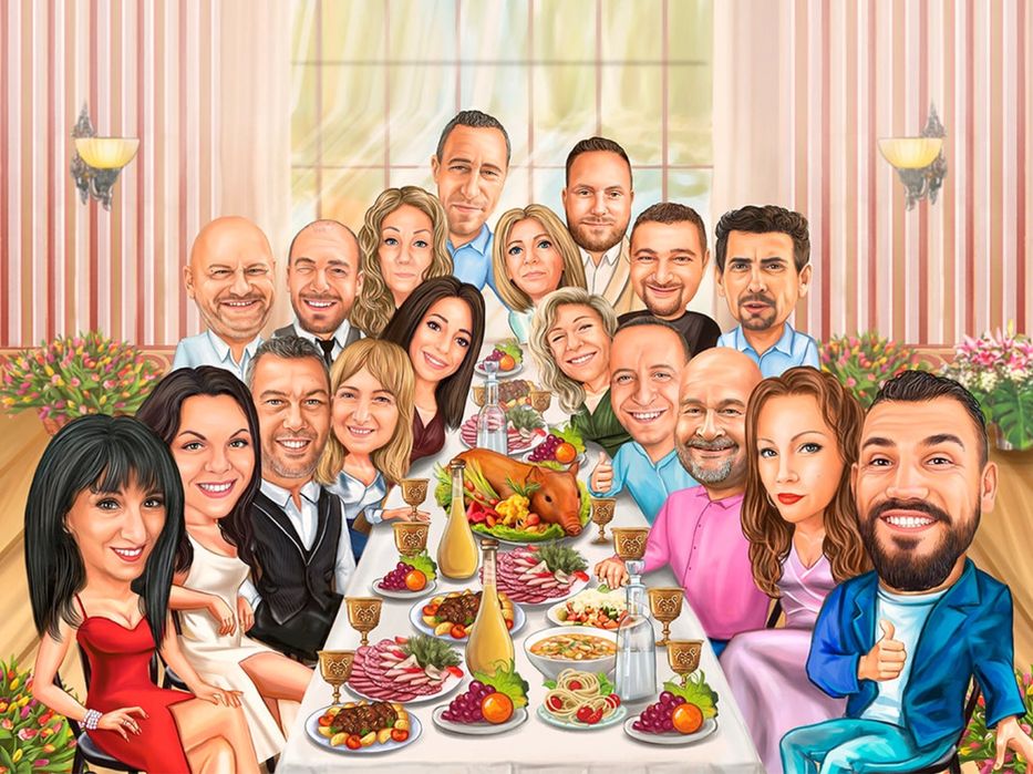 Семейна Карикатура по снимка