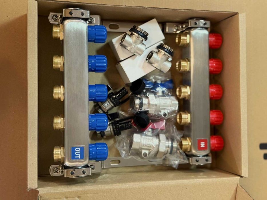 Колектор за конвектор GIACOFLOOR | комплект с кранове и обезвъздушител