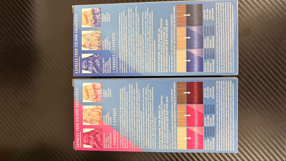 vipsea par nedeschisa schwarzkopf roz si albastru