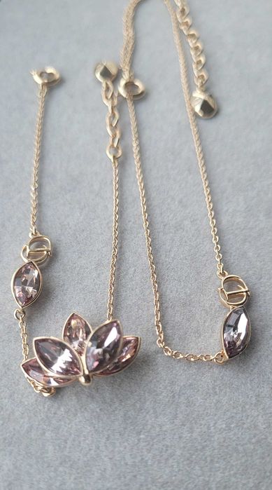Colier și brățară  Christian Dior, cristale florale roz