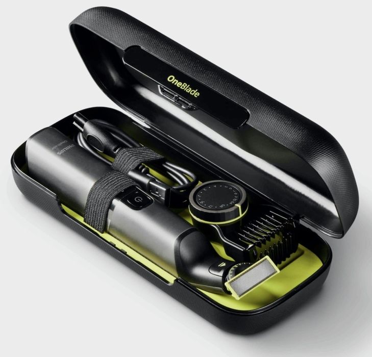 Aparat de tuns barba PHILIPS OneBlade Pro QP6550/15, Litiu-Ion, Acumulator, Autonomie 120 min, Umed si uscat