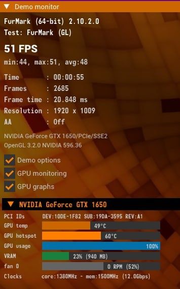 Zotac Gaming GTX 1650 GDDR6. Идеал, 49 градусов, коробка есть