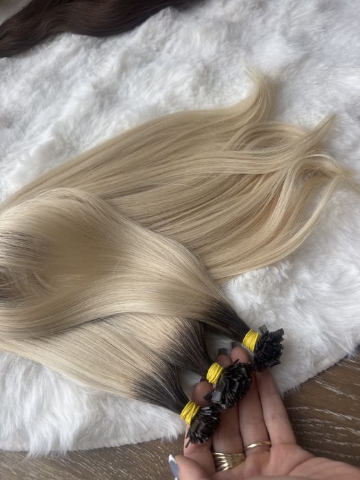 Славянска коса кератинови кичури