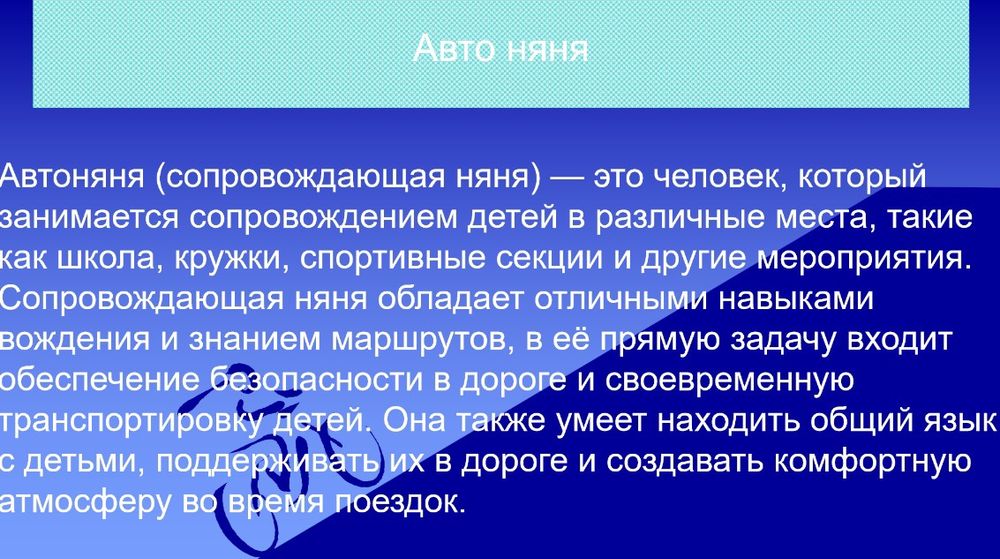 Детская авто няня