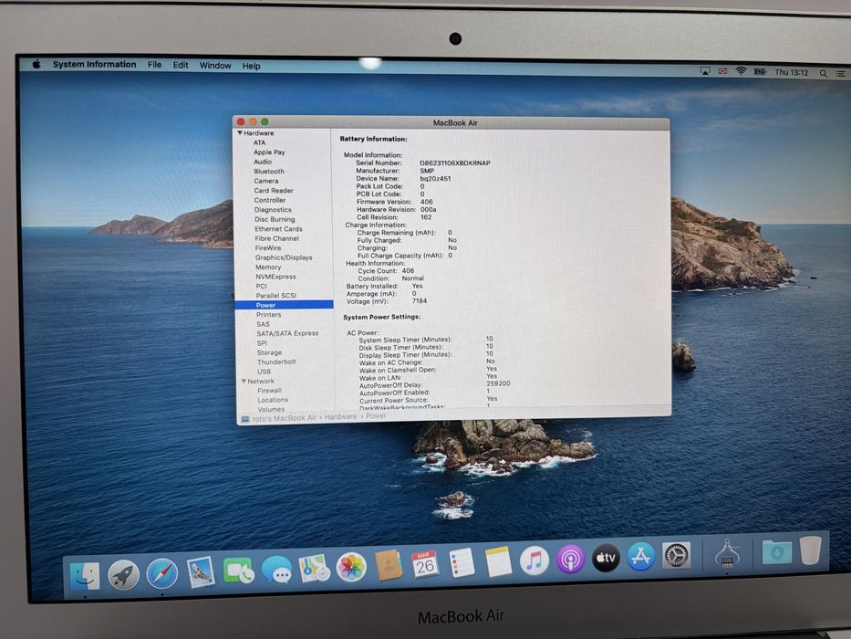 MacBook Air 13, Mid 2012, Core I5 1,8Ghz, SSD 128, RAM 4 GB