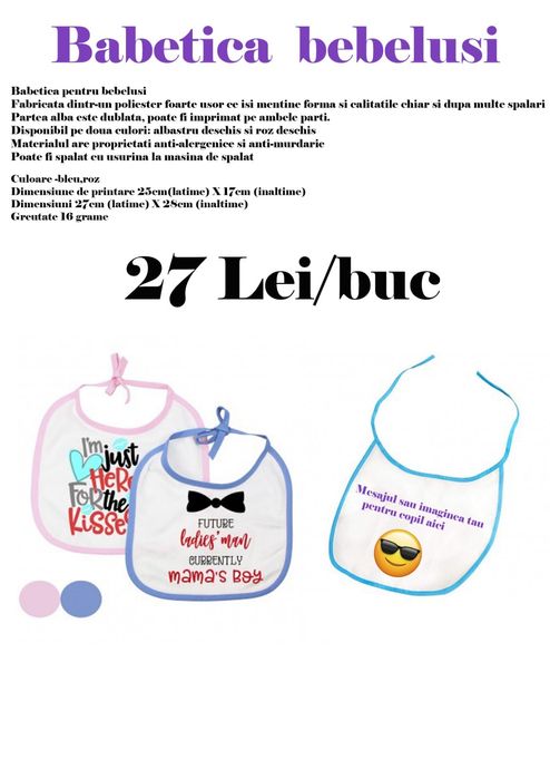 Bavetica bebelusi personalizata