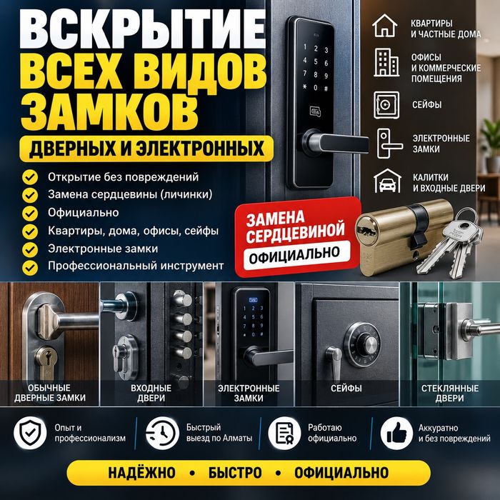 Вскрытие замков Открыть дверь Заменить сердцевину Электронный замок
