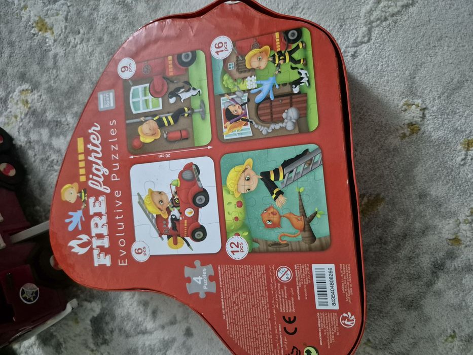 Lot set joc pompieri mașina carte puzzle