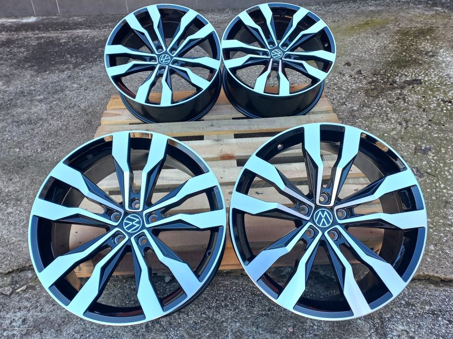 19"Vw Suzuka 8.5ж ет38 Tiguan Touran Passat Jetta T.roc Black Polish Ч