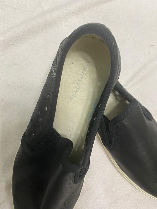 Черные кожаные макасины Marco Polo