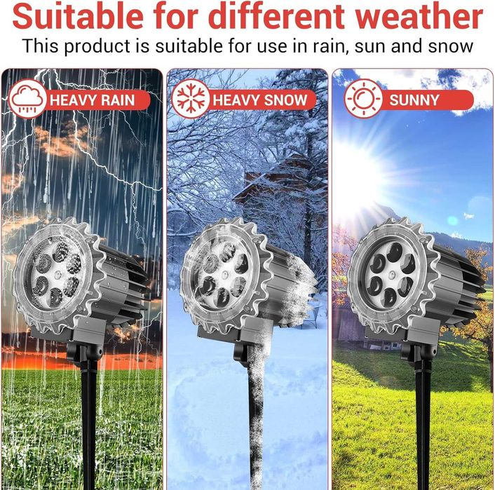 LED прожектор на снежинки Snowflake Lamp коледна светлина декорация