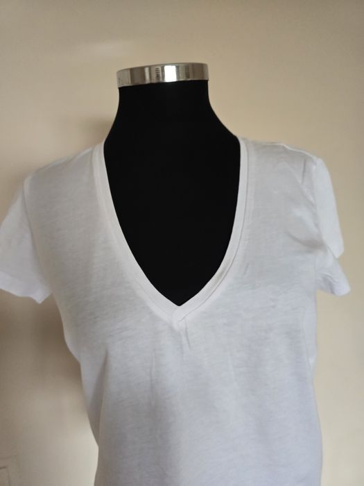 Tricou Zara marime S-M din bumbac tricou Alb Zara
