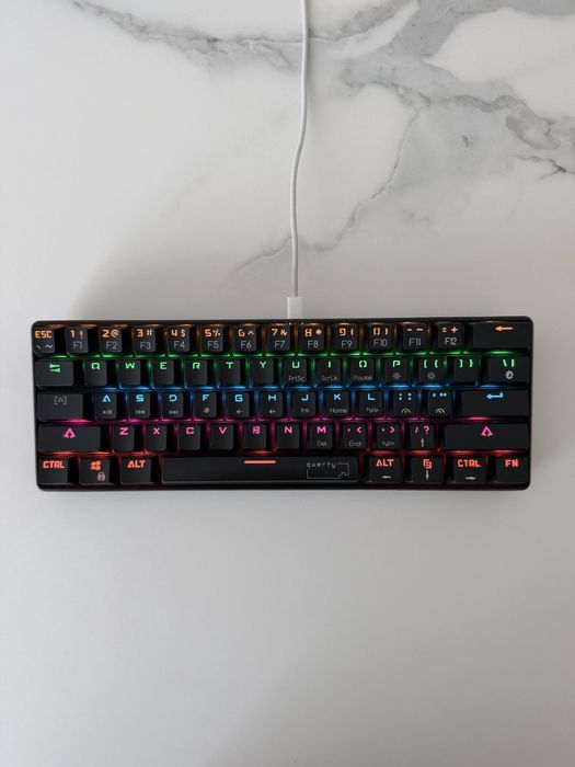 Tastatura Gaming QwertyKey Rice Black RGB Mecanica ​Red Switch