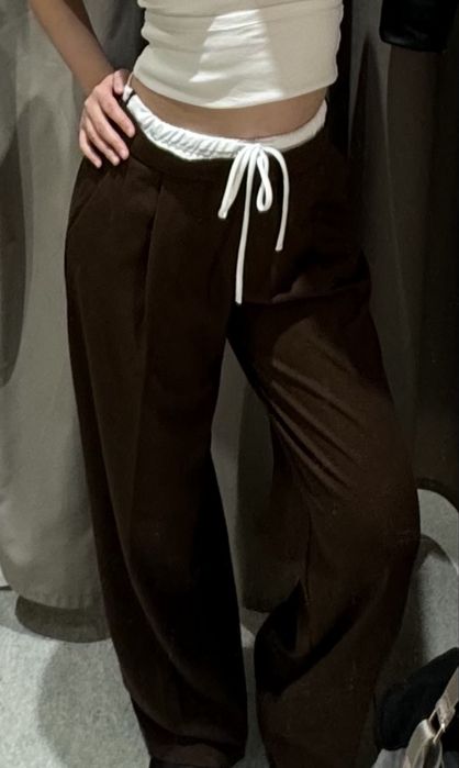 Коричневые брюки Zara Xs