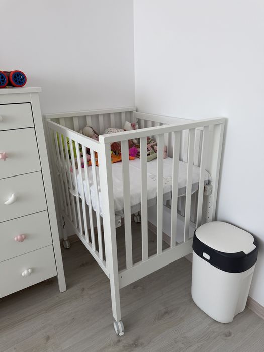 Pătuț transformabil 6 în 1 Erbesi Evolution, lemn masiv, ca nou, set complet Cosleeper 0-4 ani Erbesi