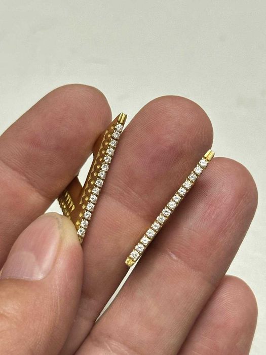 CERCEI AUR 18K + 28 Diamante = 0.56CT - G&G GUERINI - Italy - 16g. - Design Avangardist !