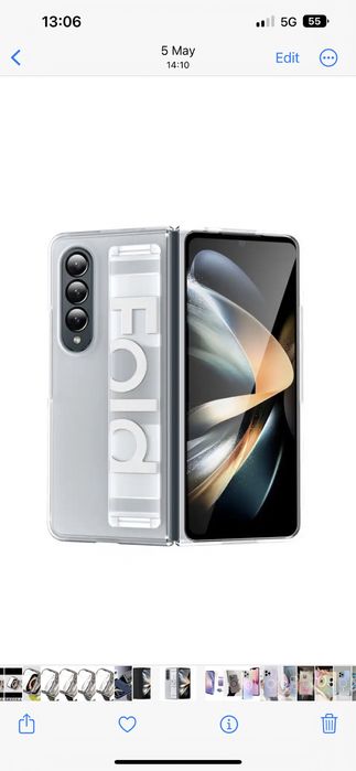Samsung Z FOLD 4 5 6 Husa Hard PC Fata Spate Banda Elastica