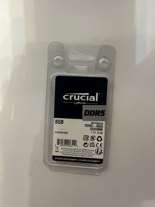 Memorie Ram  Crucial DDR 5, Laptop 4800Mhz 8Gb NOU