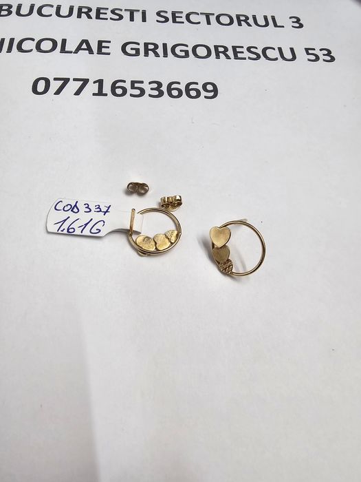 Vand cercei din aur 14 k 1.61 g cod 337