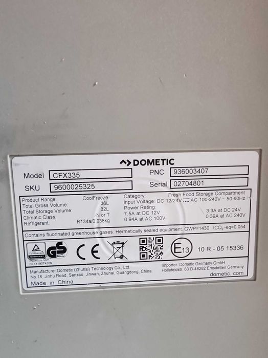 Frigider 12v Domestic CFX335 Defect