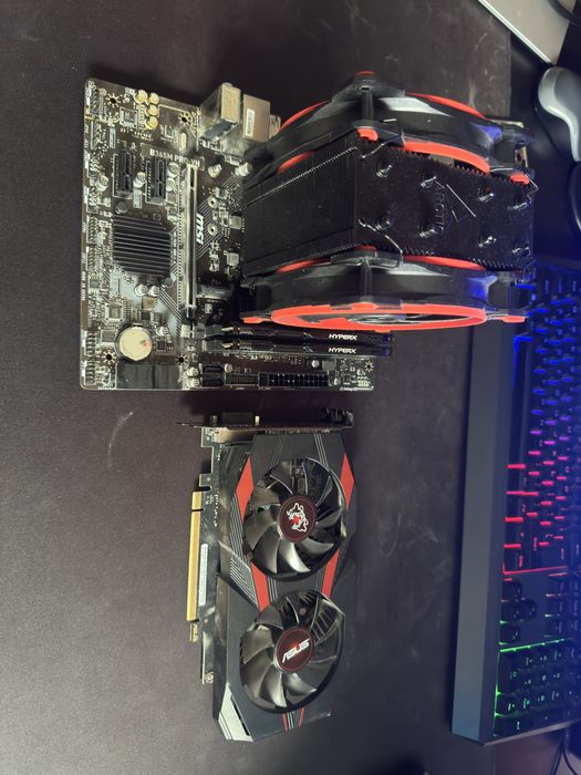 Процесор, дъно и рам памет intel i5 8400 hyperx fury 3466 24