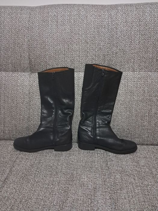 Cizme piele negre lungi