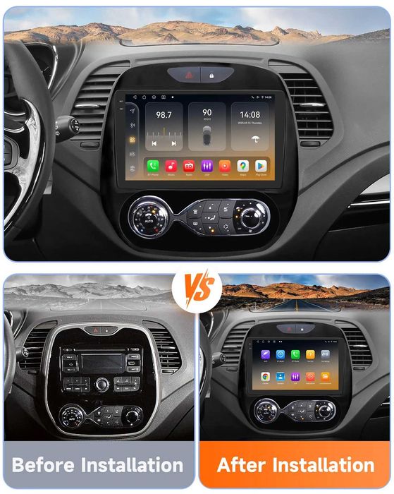 Мултимедия 9″ Android 14 за RENAULT CAPTUR I CARPLAY навигация RDS DSP GPS