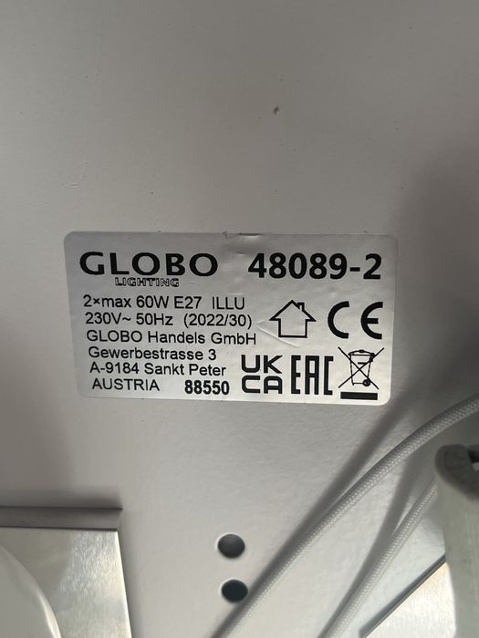 Plafoniera clasica lemn cu 2 becuri E27 60W