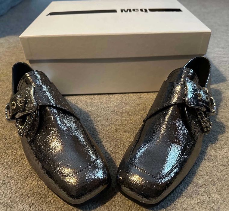 Alexander McQueen Loafers, argintiu, marime 37