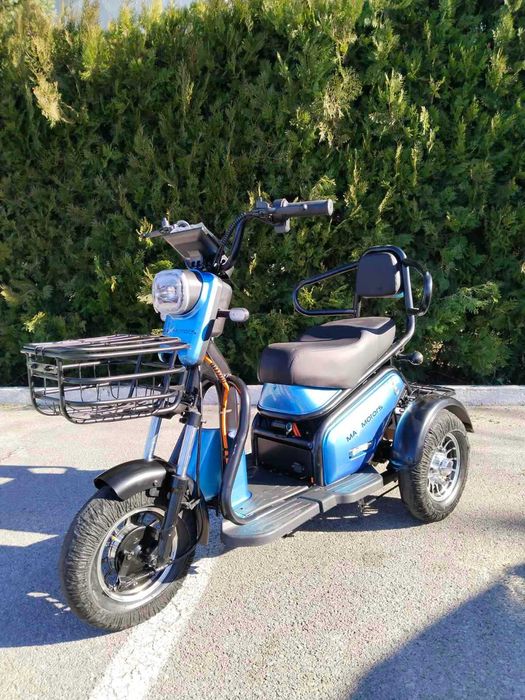 Двуместна електрическа триколка MaxMotors Pudding 1200W-48V-20Ah-BLUE