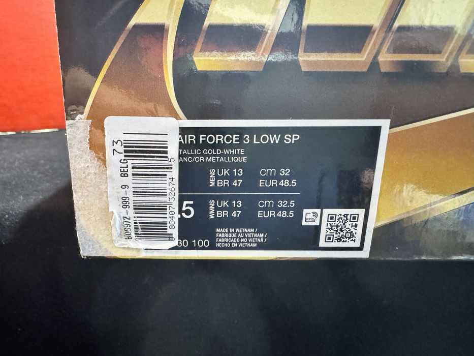 Оригинални! Nike Air Force 3 Low SP - 48.5 ShoeMag