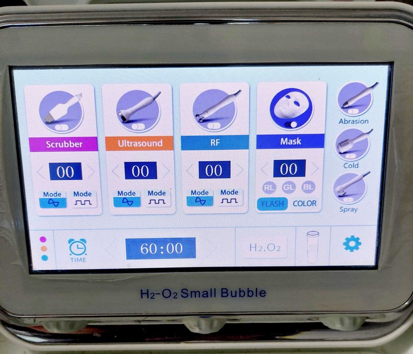 Апарат за водно дермабразио,кислород, RF,ултразвук,LED маска и шпатула