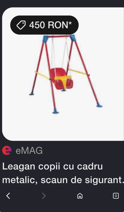 Leagăn copii 6 luni - 2 ani