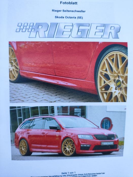 RIEGER Тунинг прагове за OCTAVIA 3
