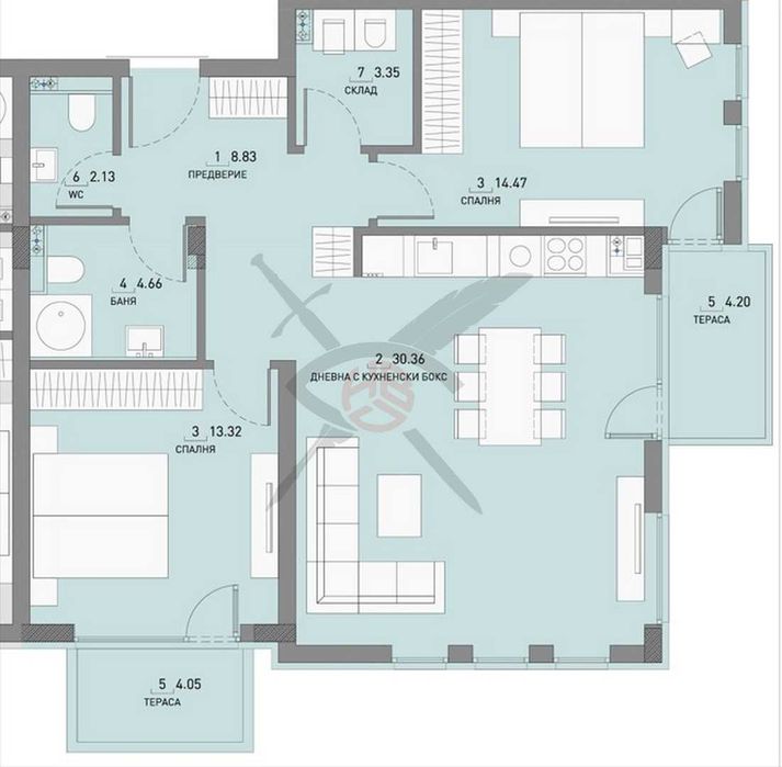 Продава се Тристаен апартамент в София, Малинова долина - 120 кв.м за 2243 €/кв.м - Снимка #3