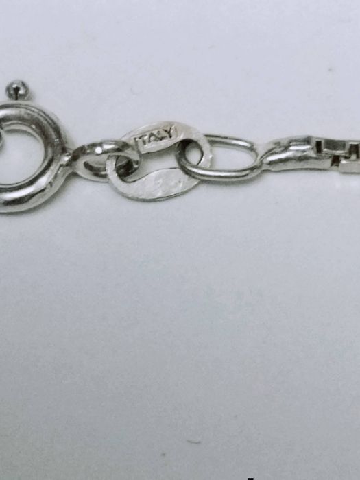 Vechi colier/lant cu pandantiv din argint de 925, in forma de semiluna