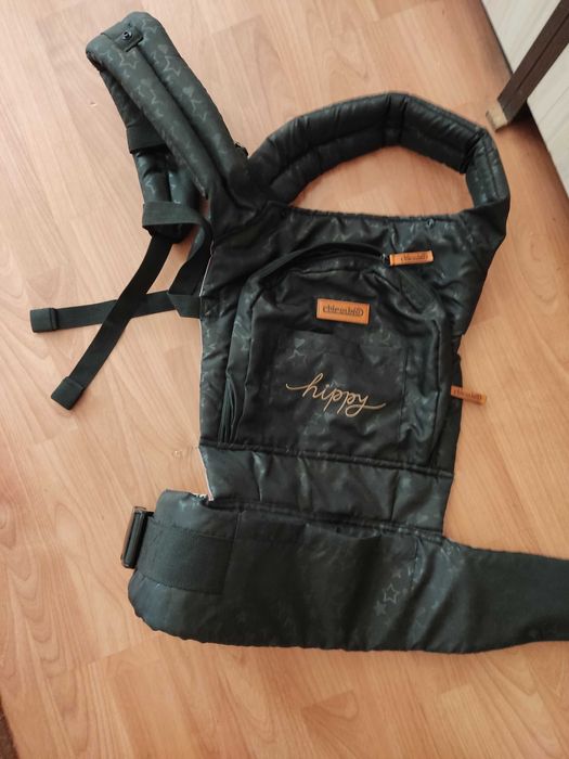 Раница за бебе - CHIPOLINO Кенгуру ХИПИ СИВИ ЗВЕЗДИ