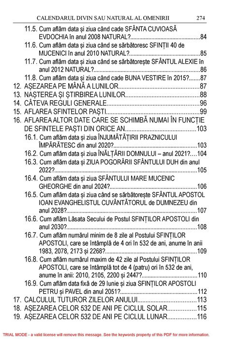 Scara Sfintelor Paști. Calendarul divin sau natural al omenirii.