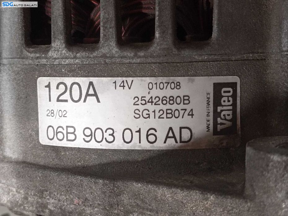 Alternator Volkswagen Passat B5 B5.5 2.0 B ALT 1997 - 2005 Cod 06B903016AD 2542680B [M5739]